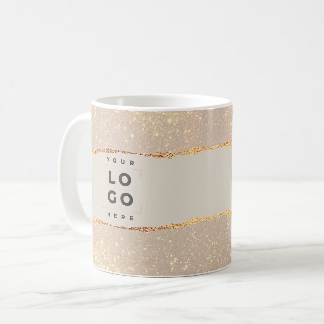 Rose gold black elegant modern girly price QR code Coffee Mug (Front Left)