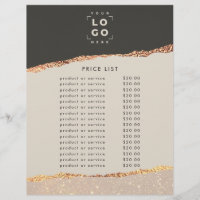 Rose gold black elegant modern girly price QR code