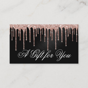 Rose Gold Black Glitter Drips Gift Certificate