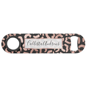 Rose Gold Black Leopard Cheetah Animal Print
