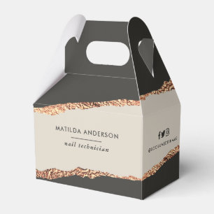 Rose gold black modern elegant budget favour favour box