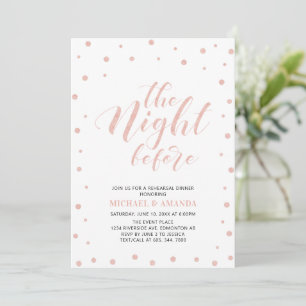 Rose Gold Black Modern Typography Rehearsal Dinner Invitation