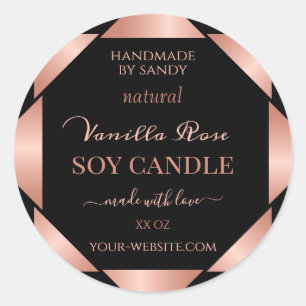 Rose Gold & Black Ombre Product Packaging Labels