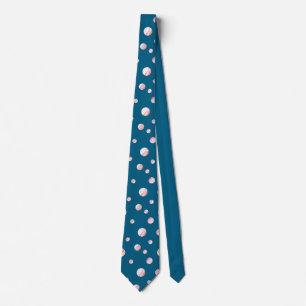 Rose Gold Black Polka Dot Circles Geometric Patter Tie