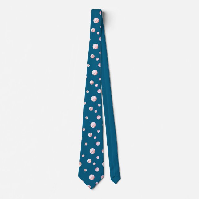 Rose Gold Black Polka Dot Circles Geometric Patter Tie (Front)