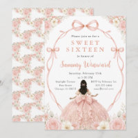 Rose Gold Black Princess Sweet Sixteen