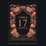 Rose Gold Black Red Enchanted Garden Wedding Table Number<br><div class="desc">Celebrate with this Fantasy Enchanted Garden Wedding design. This design is perfect for couples seeking a modern and whimsical aesthetic. The design on the back of the invite is NOT real rose gold foil. Items are printed exactly as they appear on your screen when you add to the cart, so...</div>