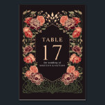 Rose Gold Black Red Enchanted Garden Wedding Table Number<br><div class="desc">Celebrate with this Fantasy Enchanted Garden Wedding design. This design is perfect for couples seeking a modern and whimsical aesthetic. The design on the back of the invite is NOT real rose gold foil. Items are printed exactly as they appear on your screen when you add to the cart, so...</div>