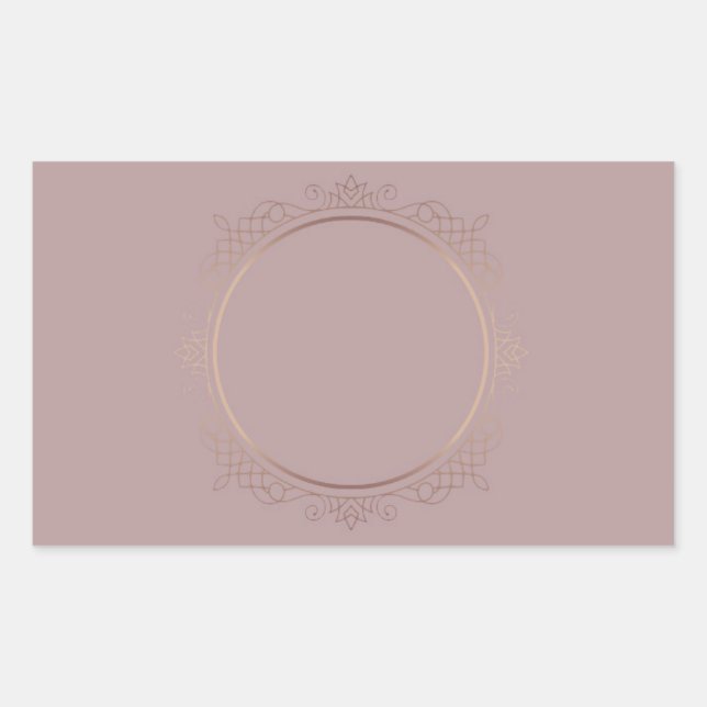 Rose Gold Blank Modern Template Custom Elegant Rectangular Sticker (Front)