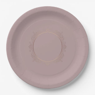 Rose Gold Blank Template Add Your Text Elegant Paper Plate
