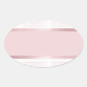Rose Gold Blank Template Trendy Elegant Modern Oval Sticker