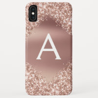 Rose Gold Bling Luxury Sparkle Glitter Monogram