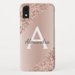Rose Gold Bling Luxury Sparkle Glitter Monogram Case-Mate iPhone Case<br><div class="desc">Rose Gold - Blush Pink Bling Ombre Sparkle and Faux Glitter Girly Modern Luxury Elegant Monogram First Name and Initial Smart Phone Case. Please contact the designer for matching items</div>