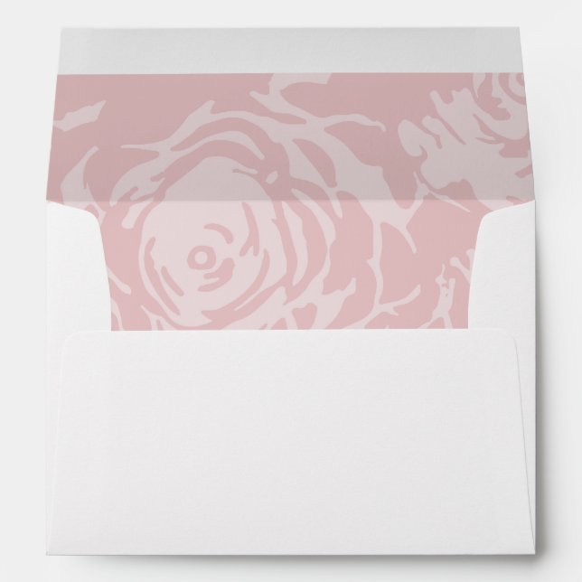 Rose Gold Blooms  Foil Invitation Envelope (Back (Bottom))