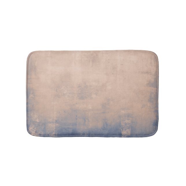 Rose gold Blue Mallow rustic Abstract Bath Mat (Front)