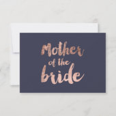 Rose gold blue mother of the bride invitation (Front)