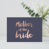 Rose gold blue mother of the bride invitation (Standing Front)