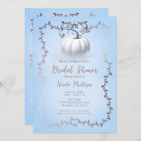 Rose Gold Blue Storybook White Pumpkin Bridal 