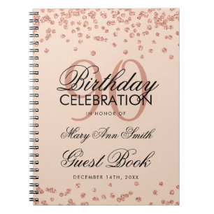 Rose Gold Blush 90th Birthday Guest Book Confetti