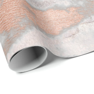 Rose Gold Blush Birch Rustic Cottage Marble Stroke Wrapping Paper