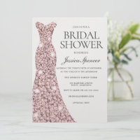 Rose Gold Blush Dress Pearl Shimmer Bridal Shower