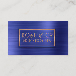 Rose Gold Blush Emerald Cobalt Blue Ombre Business Card