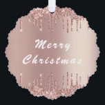 Rose Gold Blush Glitter Christmas Ornament Card<br><div class="desc">Christmas Ornament Cards with Rose Gold Blush Glitter Sparkle Drips Pink Modern Christmas Card - Customisable - or Add Your Unique Text or Remove Text - Make Your Special Gift - Resize and move or remove and add text / elements with Customisation tool. Choose fonts / size / colour !...</div>