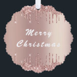 Rose Gold Blush Glitter Christmas Ornament Card<br><div class="desc">Christmas Ornament Cards with Rose Gold Blush Glitter Sparkle Drips Pink Modern Christmas Card - Customisable - or Add Your Unique Text or Remove Text - Make Your Special Gift - Resize and move or remove and add text / elements with Customisation tool. Choose fonts / size / colour !...</div>
