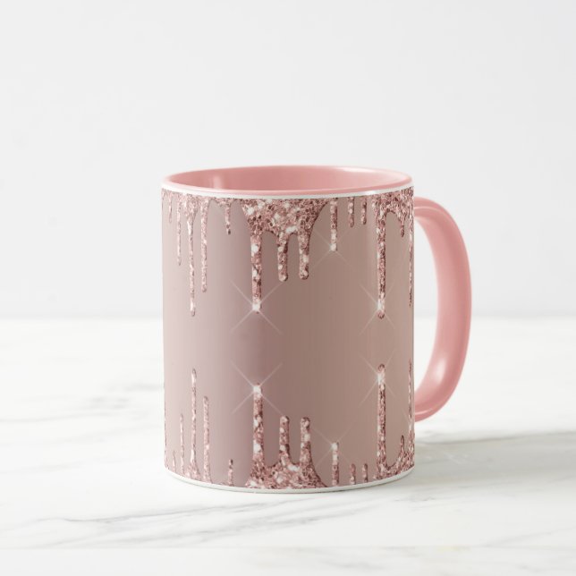 Rose Gold Blush Glitter Coffee Mug Gift (Front Right)