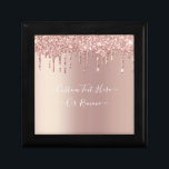 Rose Gold Blush Glitter Custom Text Gift Box<br><div class="desc">Personalised Gift Boxes with Rose Gold Blush Glitter Sparkle Drips Custom Text Pink Modern Gift Box - Add Your Unique Text / Name or Remove Text - Make Your Special Gift - Resize and move or remove and add text / elements with Customisation tool. Choose fonts / size / colour...</div>