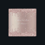 Rose Gold Blush Glitter Custom Text Stone Magnet<br><div class="desc">Stone Magnet with Rose Gold Blush Glitter Sparkle Drips Custom Text Pink Modern - Add Your Unique Text or Remove Text - Make Your Special Magnets Gift - Resize and move or remove and add text / elements with Customisation tool. Choose fonts / size / colour ! Design by MIGNED....</div>