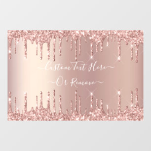 Rose Gold Blush Glitter Custom Text Window Cling