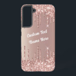 Rose Gold Blush Glitter Drips Your Text Name Samsung Galaxy Case<br><div class="desc">Rose Gold Blush Glitter Sparkle Drips Custom Text Pink Modern - Add Your Unique Text / Name or Remove Text - Make Your Special Gift - Resize and move or remove and add text / elements with customisation tool. Design by MIGNED. Please see my other projects. You can also transfer...</div>