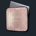 Rose Gold Blush Glitter Laptop Sleeve Custom Text<br><div class="desc">Personalized Custom Text Laptop Sleeves with Rose Gold Blush Glitter Sparkle Drips Modern Laptop Sleeve - Add Your Unique Text / Name or Remove Text - Make Your Special Gift - Resize and move or remove and add text / elements with Customization tool. Choose fonts / size / color !...</div>