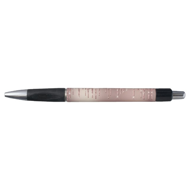 Rose Gold Blush Glitter Pen with Custom Text (Front)
