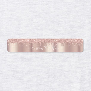 Rose Gold Blush Glitter Sparkle Drips - Add Text