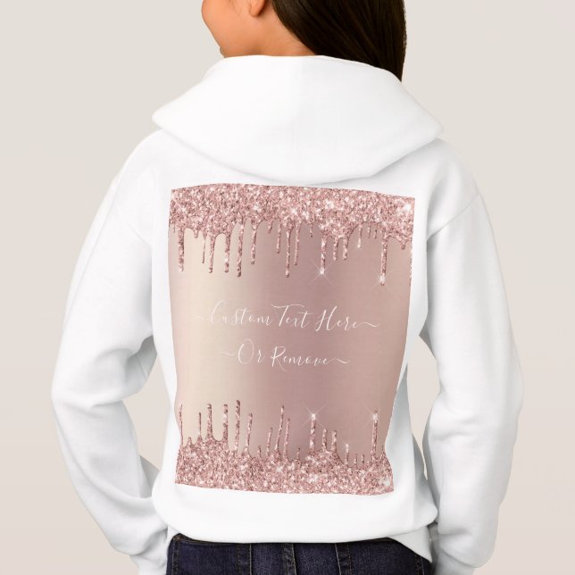 Rose Gold Blush Glitter Sparkle Drips Custom Text  (Back)
