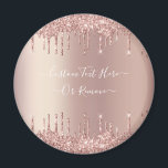 Rose Gold Blush Glitter Sparkle Drips Custom Text  Magnet<br><div class="desc">Rose Gold Blush Glitter Sparkle Drips Custom Text Pink Modern - Add Your Unique Text or Remove Text - Make Your Special Gift - Resize and move or remove and add text / elements with customisation tool. Design by MIGNED. Please see my other projects. You can also transfer this designs...</div>