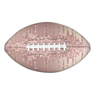 Rose Gold Blush Glitter Sparkle Drips Girly Chic Football