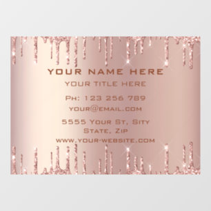 Rose Gold Blush Glitter Sparkle Drips Modern Chic