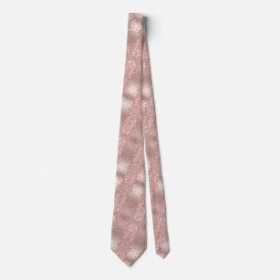 Rose Gold Blush Glitter Sparkle Drips Unique Tie