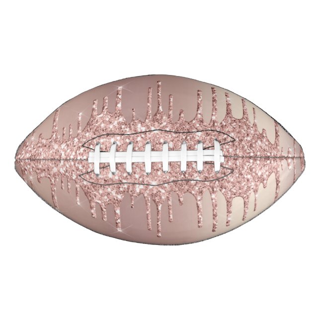 Rose Gold Blush Glitter Sparkle Gift Football (Front)