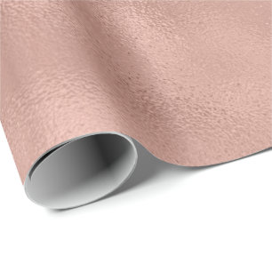 Rose Gold Blush Metallic Minimalism Glass Peach Wrapping Paper