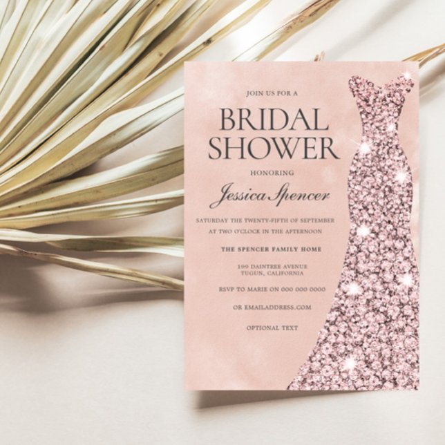Rose Gold & Blush Pink Bridal Shower Invitation (Creator Uploaded)