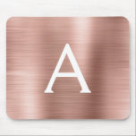 Rose Gold Blush Pink Foil Monogram Name Mouse Pad<br><div class="desc">Blush Pink - Rose Gold Faux Brushed Metal Metallic Stainless Steel Monogram Name Monogram Mousepad. This monogrammed Mousepad can be customised to include your first name and initial and is perfect for school or the office and makes a great Christmas or Birthday Gift.</div>