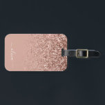 Rose Gold Blush Pink Girly Glitter Monogram Luggage Tag<br><div class="desc">Rose Gold - Blush Pink Sparkle Glitter Monogram Name Luggage Bag Tag. This makes the perfect sweet 16 birthday,  wedding,  bridal shower,  baby shower or bachelorette party gift for someone travelling in style.</div>