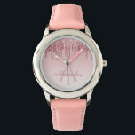 Rose Gold Blush Pink Glitter and Sparkle<br><div class="desc">Dripping Faux Sparkle and Glitter Rose Gold Blush Pink Watch are perfect for a Rose Gold or Blush Pink Birthday Party or Bridal Shower Gift. This Blush Pink Birthday Party Watch is perfect for a girly blush pink Birthday Party Gift. This watch can include your monogram name and initial.</div>