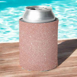 Rose Gold -Blush Pink Glitter and Sparkle Can Cooler