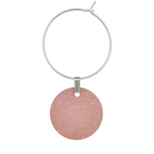 Rose Gold -Blush Pink Glitter and Sparkle Wine Charm