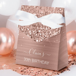 Rose Gold - Blush Pink Glitter Birthday Party Favo Favour Box